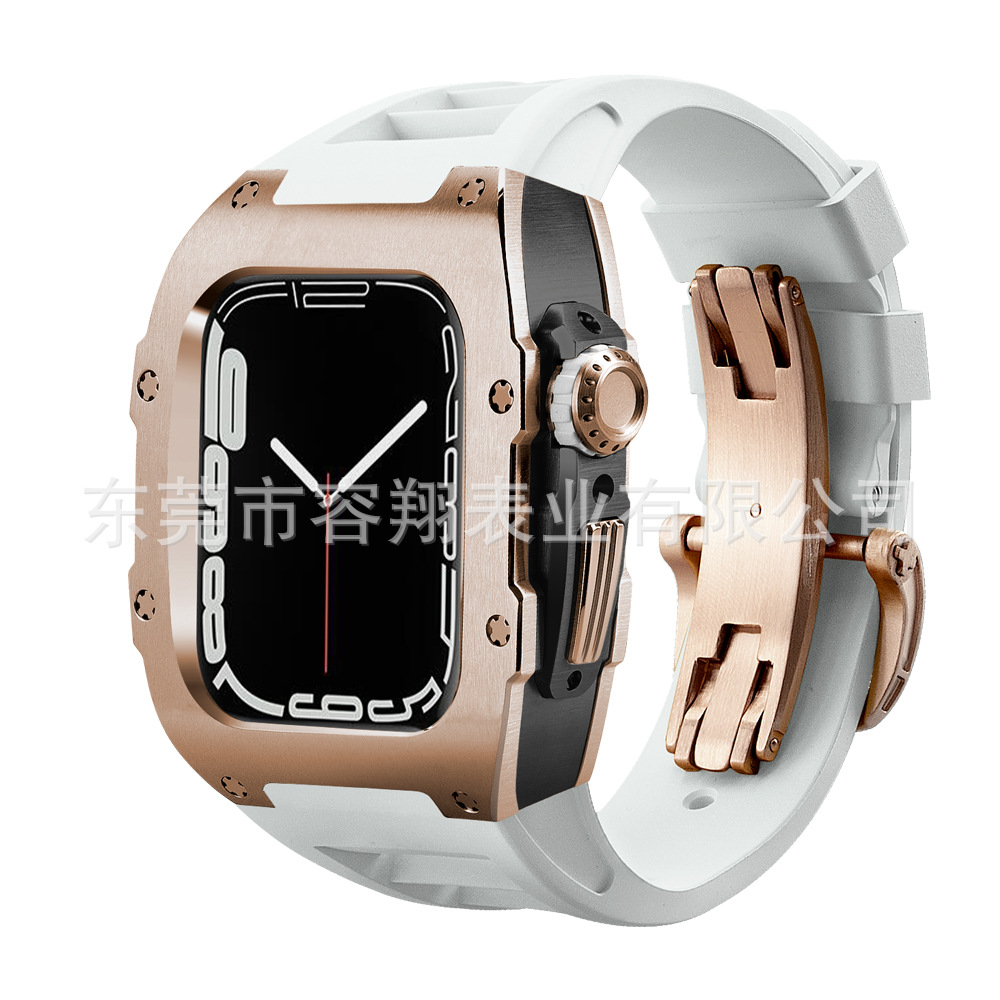 Adecuado para Apple applewatch 8/7/6/5 modificado reloj Correa protectora Shell iwatch caja de reloj de acero inoxidable