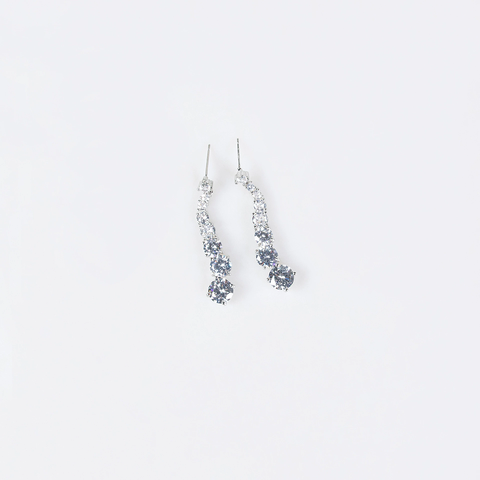 Pendant for bride with zircon, set, chain for key bag , earrings with tassels, Japanese and Korean, Korean style, simple and elegant design