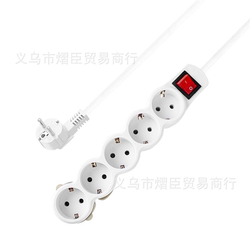 欧标欧式插线板欧规插排法标多位插孔带封闭门插座开关