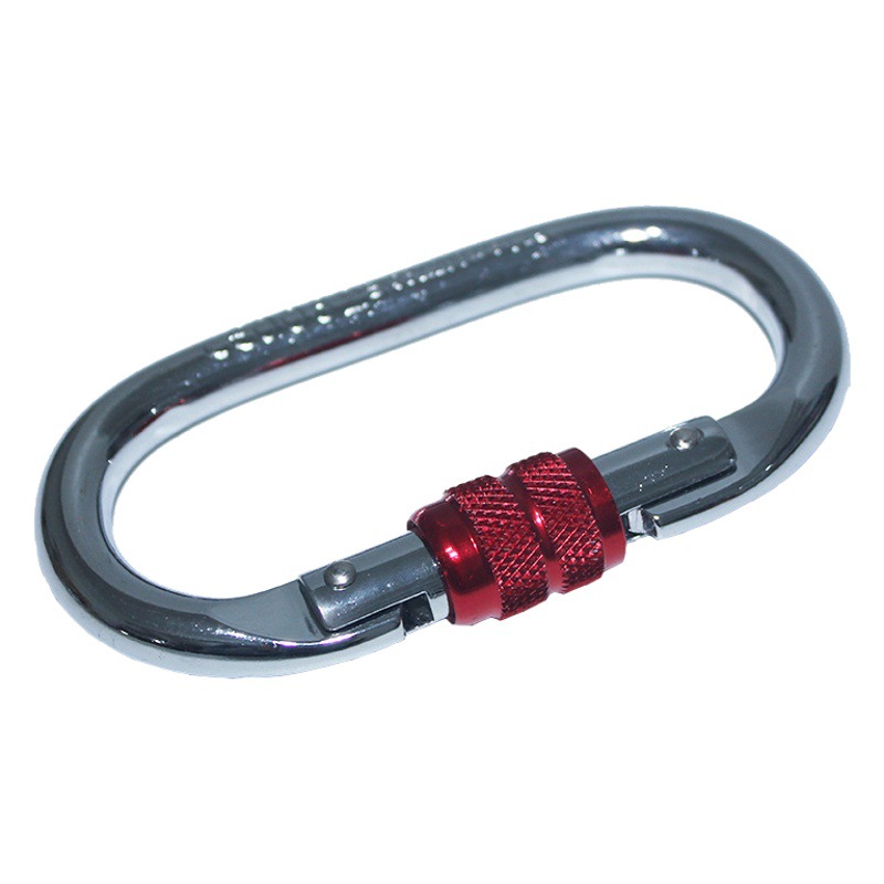 Explosive outdoor climbing security main lock air yoga fitness padlock 25KN elliptical Chrome carabiners