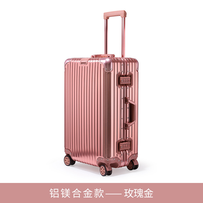 Maleta trolley de aleación de aluminio y magnesio, maleta de 24 pulgadas, maleta de negocios, maleta con contraseña de metal, maleta de embarque de 20 pulgadas