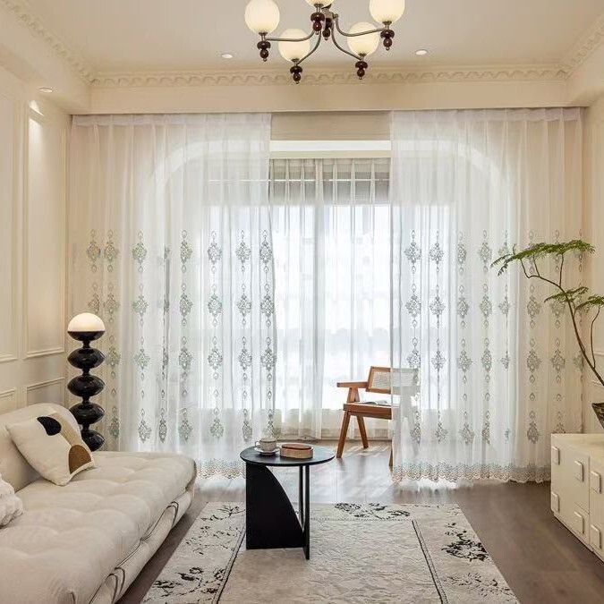 Factory Direct Sales, Cross-Border Supply Exclusively for Europe and America, Embroidered Window Curtains for Decorating Living Rooms, Balconies, and Other Home Settings