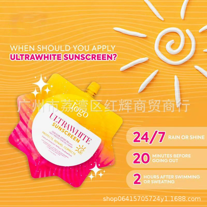 Трансграничный Юго-Восточная Азия Отбеливающий Солнцезащитный крем 50ML для всех типов кожи Отбеливание и осветление легко наносится SPF50