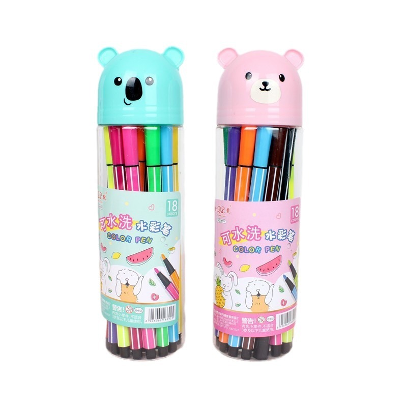 Juego de rotuladores de acuarela lavables, duraderos, de gran capacidad, para estudiantes de jardín de infantes, para pintar, con diseño de dibujos animados, para niños.