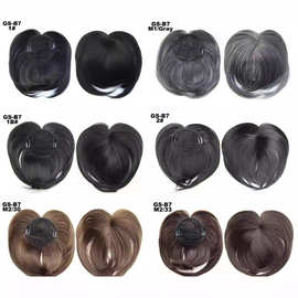 厂家批发欧美假发女士刘海补发假发片化纤高温丝仿真遮头顶心刘海