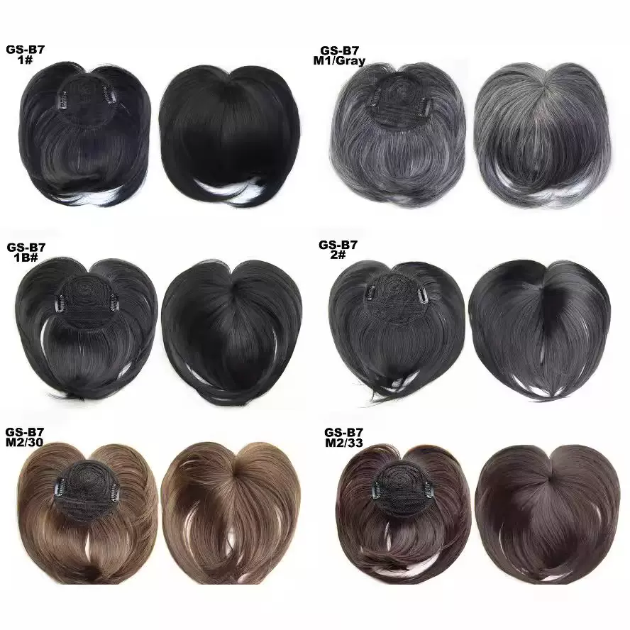 厂家批发欧美假发女士刘海补发假发片化纤高温丝仿真遮头顶心刘海