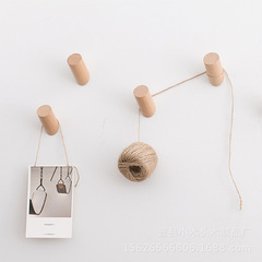 工廠批發實木掛鈎 原木衣帽鈎牆面木質玄關掛勾室內掛衣架免打孔