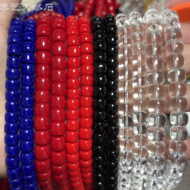 水晶玻璃老型珠散珠DIY饰品配件墩墩苹果珠手工串珠服饰纽扣配珠