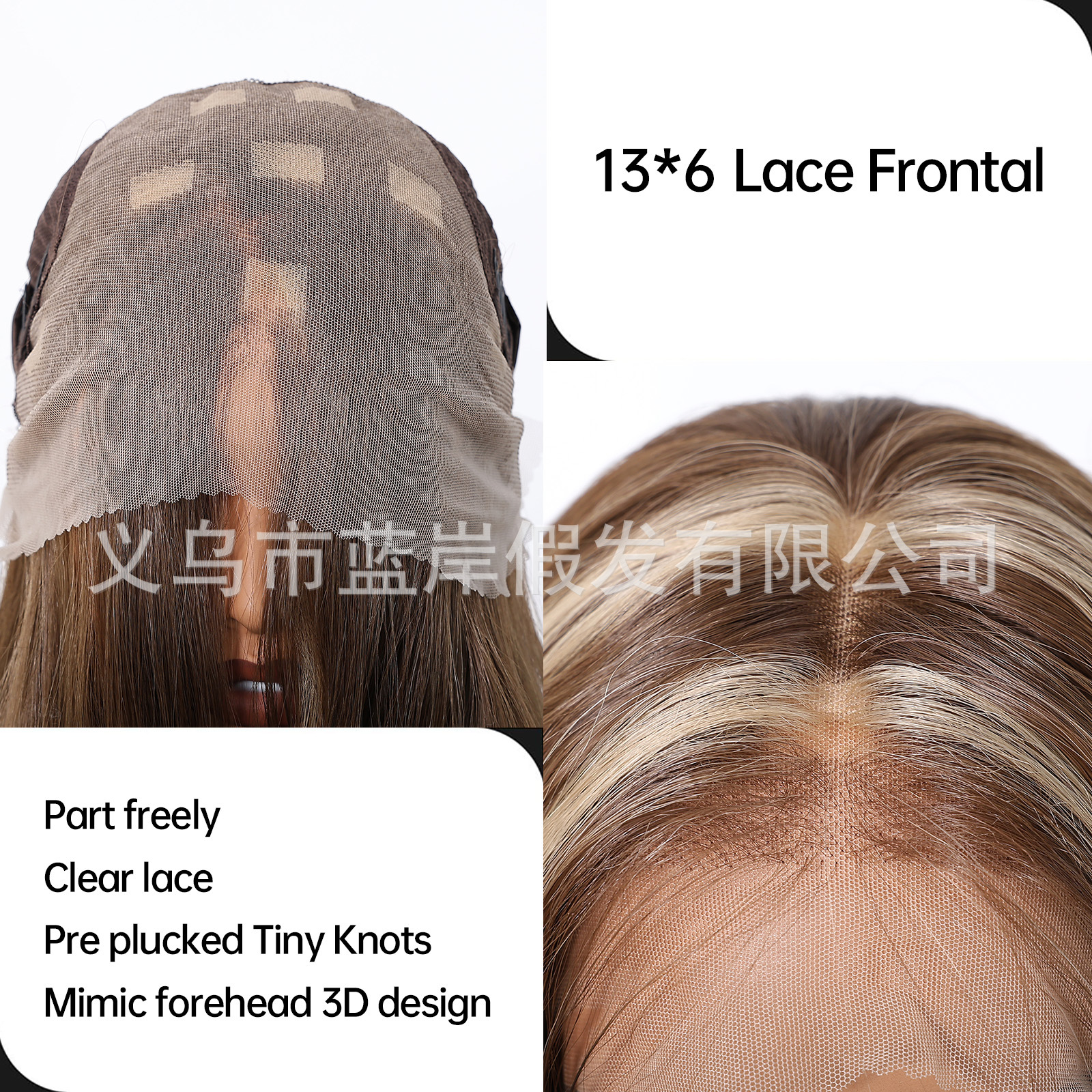 Peluca de encaje de seda importada 13*6 área grande con costura libre, forma secundaria, cómoda y transpirable, cabello largo y rizado 30inch