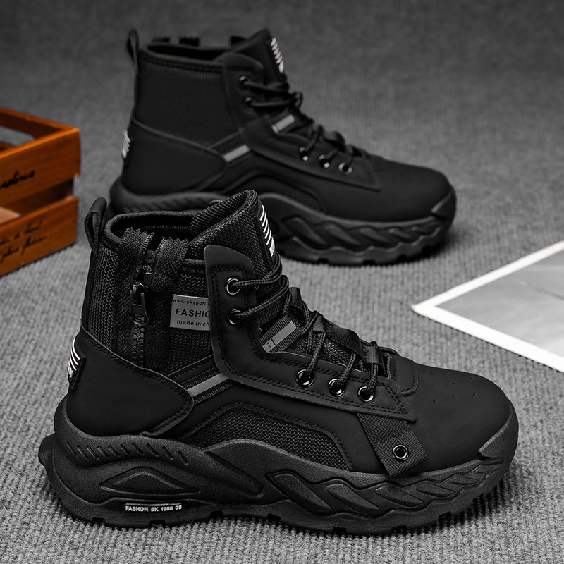 Martin botas zapatos de hombre invierno alto estilo británico botas de herramienta retro suela gruesa impermeable al aire libre botas de montaña desértico