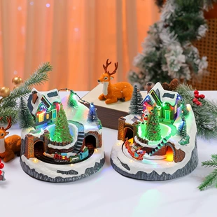 Рождественская музыкальная шкатулка с двойным вращением и светом