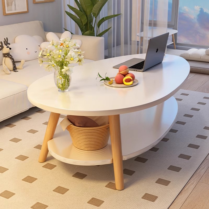 Mesa de té pequeña sala de estar casera de doble capa mesa de alquiler simple para la casa de alquiler simple creativa y artística mesa de té pequeña