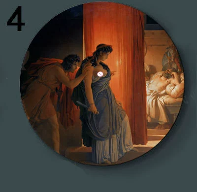 Декоративная тарель с масляной росписью Louvre, европейская настенная керамическая панель, декоративная тарелка для гостиной, для винного шкафа или ТВ-тумбы