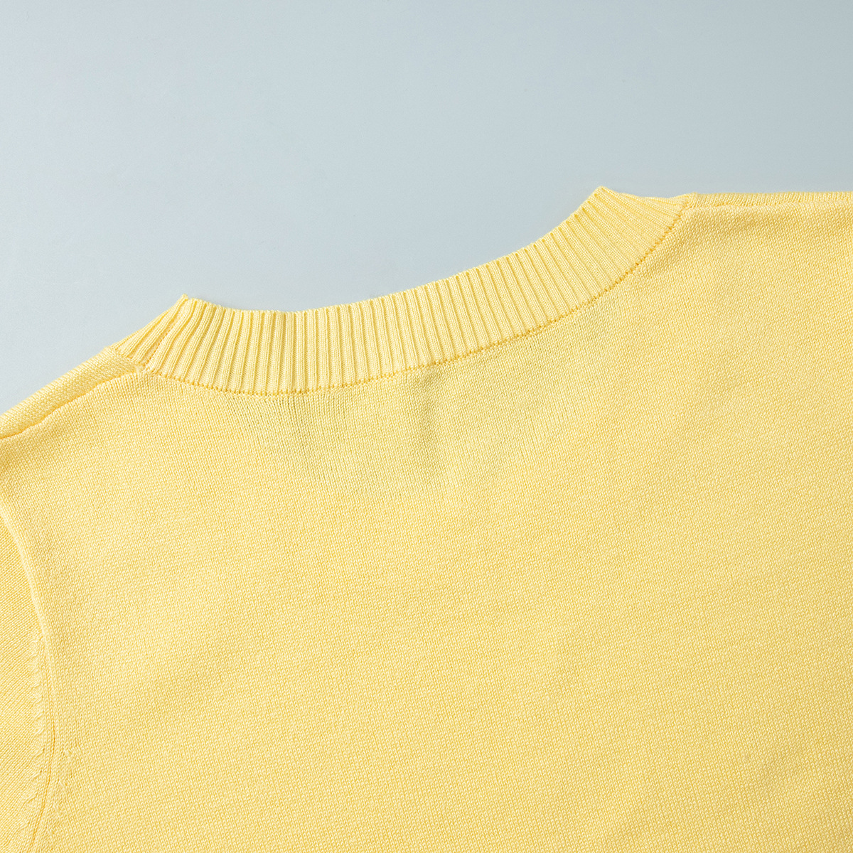 Cross-Border Pullover Shor Sleeve Half-Lengh Skir European And American 2025 Summer New Knied Solid Color Simple_ecoleips.com