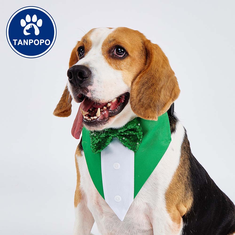 TANPOPO transfronterizo nuevo día irlandés mascota toalla triangular mascota toalla de saliva hoods hoods bufandas perros