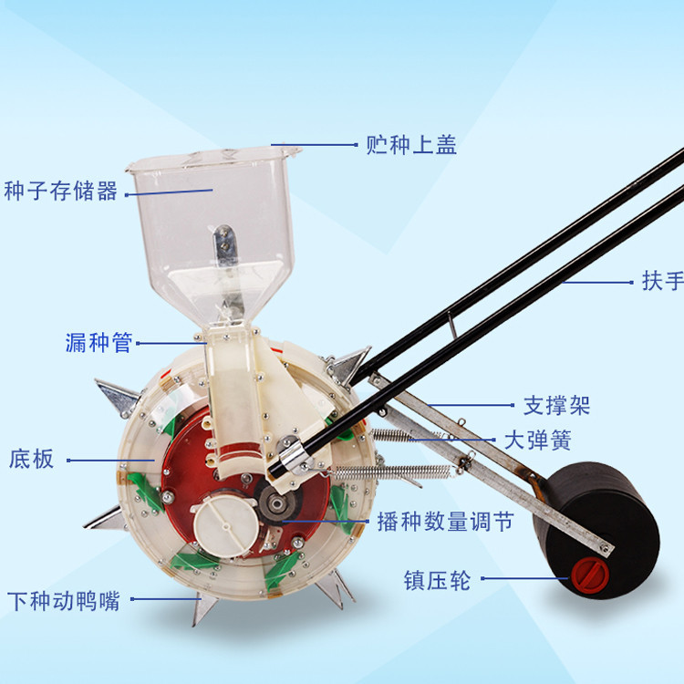 手推式滚轮播种机 玉米黄豆谷物杂粮种植机 农作物种子点播机