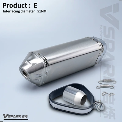Motorcycle exhaust pipe Universal Model 650Nk 450Sr - 14-jc-triangle-style-silver-body