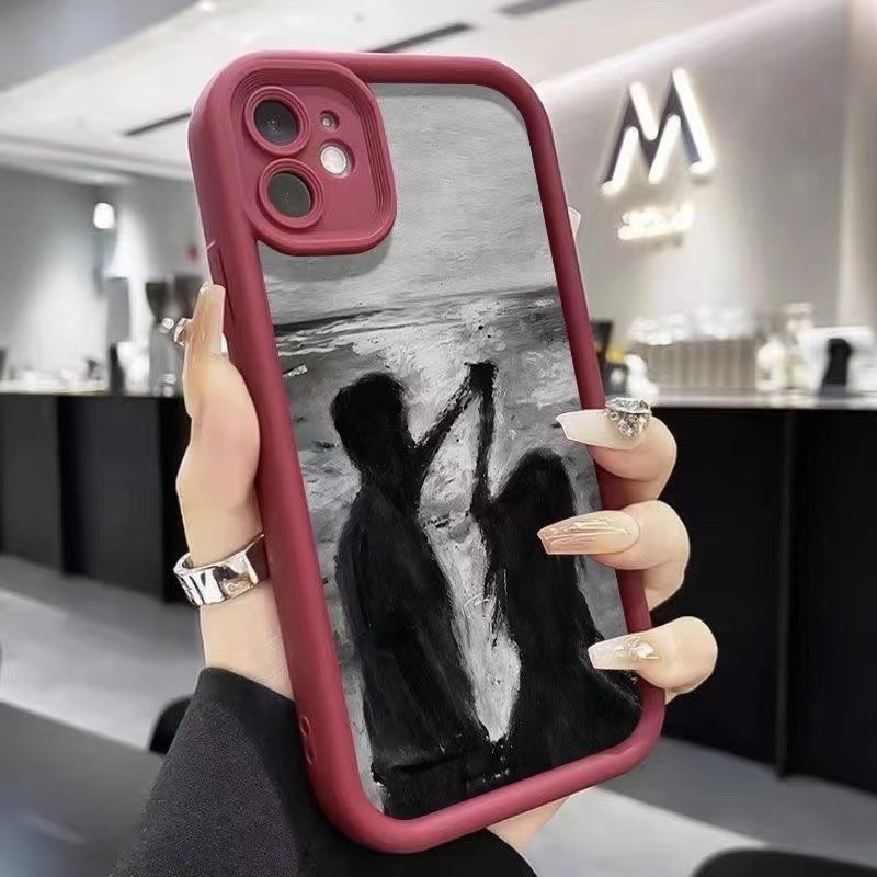 Pareja nueva aplicación iPhone 16 funda para teléfono móvil Apple 15promax/14 anti-caída 13pro art 12 Europa y América