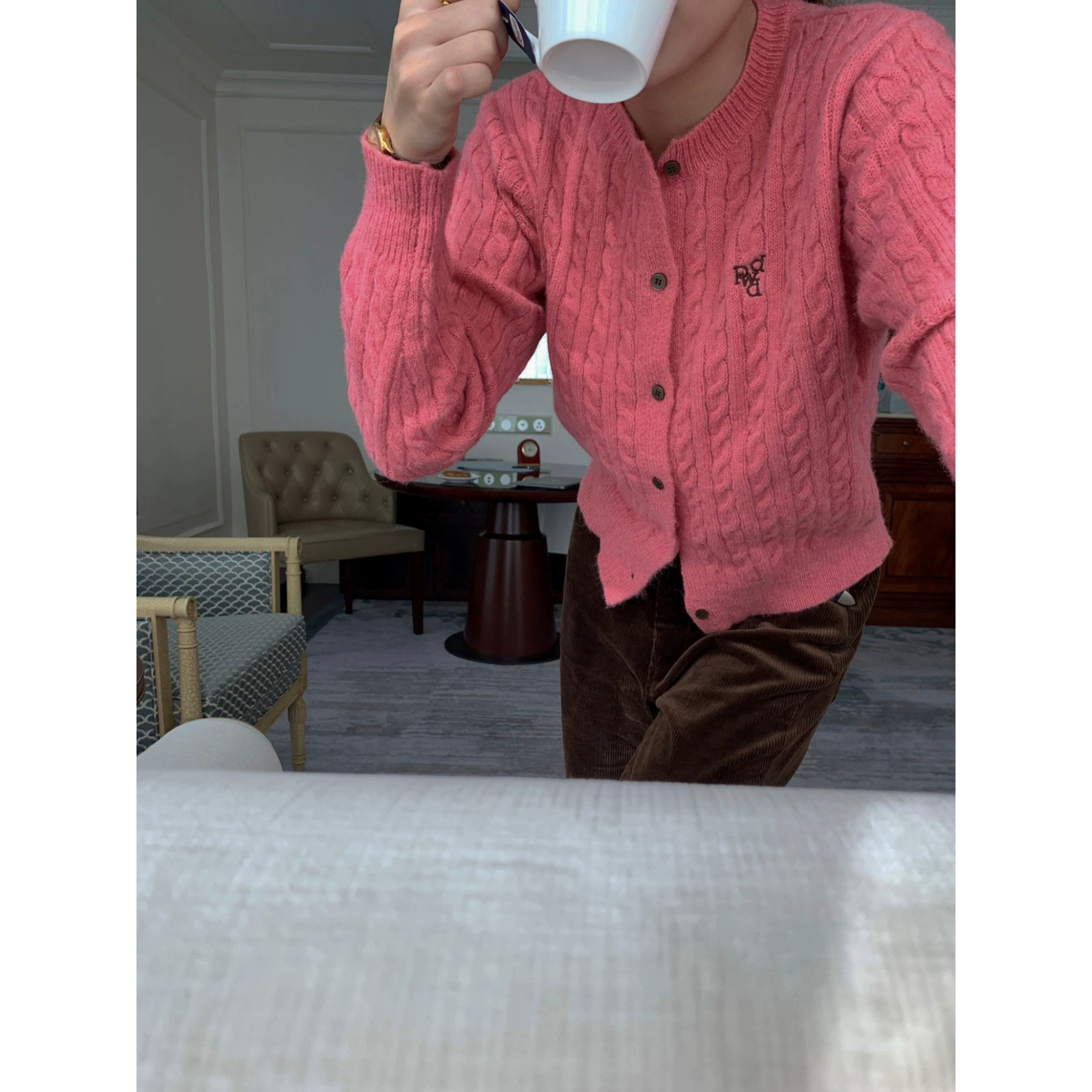 Женский свитер с вышивкой Eun ou inbyin, новый подходящий ко всему вязаный кардиган с круглым вырезом, зима 2022