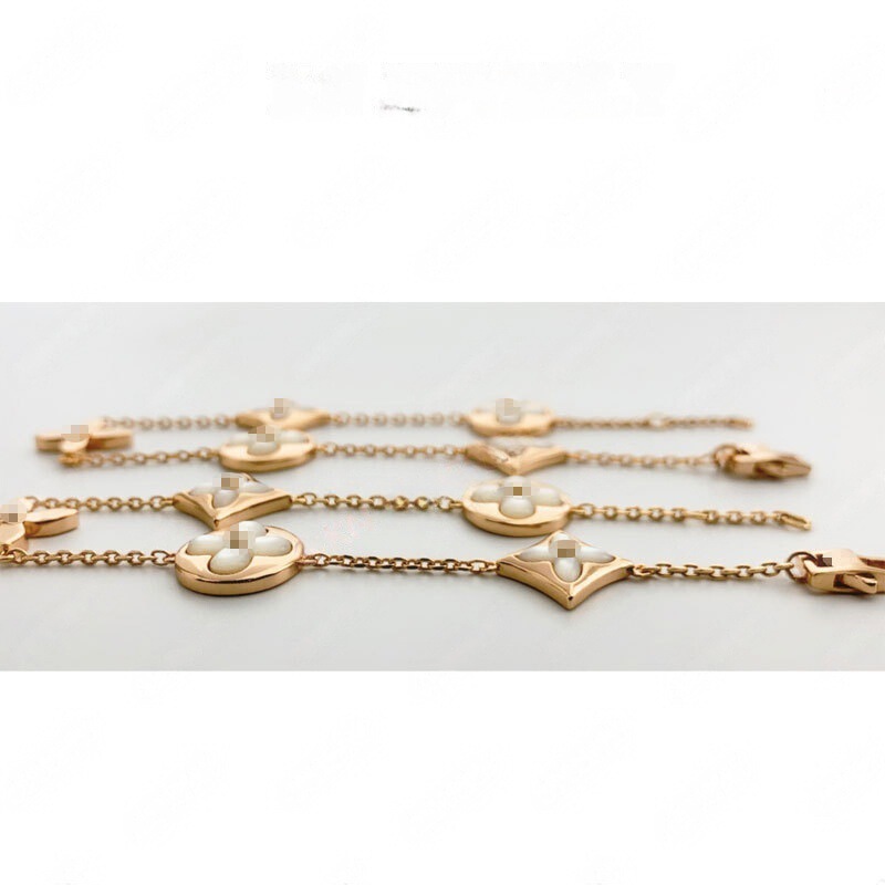 New Tianhe Stone Four-Flower Five-Flower Bracelet for Women, Vintage Flower Necklace, Light Luxury Versatile Jewelry, Natural Live-Streamed Products