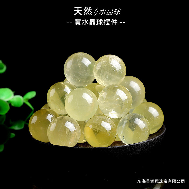 Manufacturer Wholesale Natural Citrine Ball, Raw Stone Polished Lemon Citrine Ball, Home Office Feng Shui Wealth-Attracting Ornament