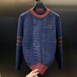 品质男装欧洲站轻奢男士毛衣秋冬季新款潮流百搭休闲针织衫打底衣