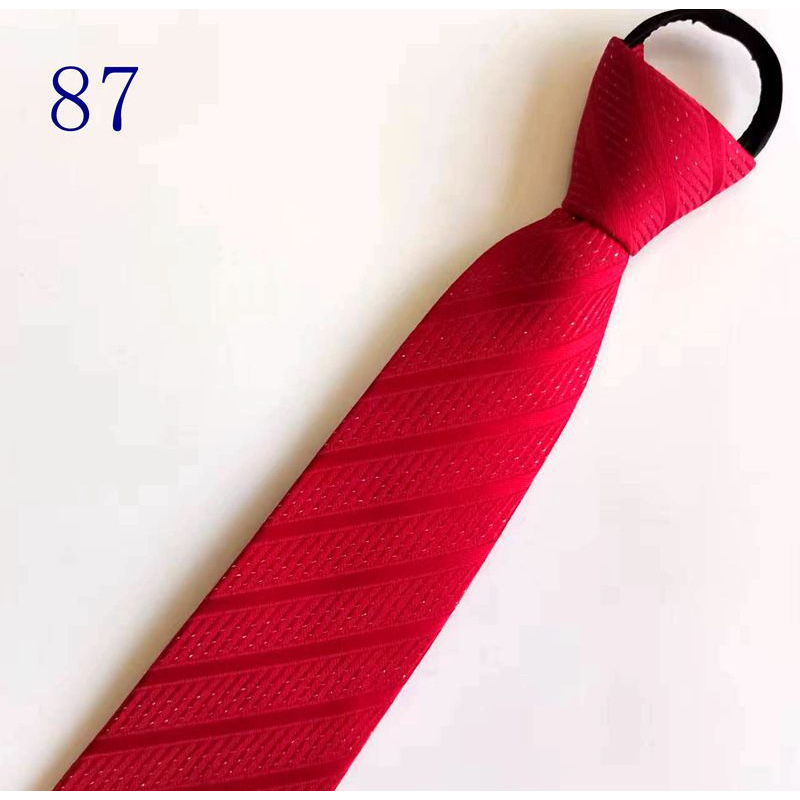 男士拉链新郎结婚红色8cm正装商务黑色免打结懒人易拉得蓝色_