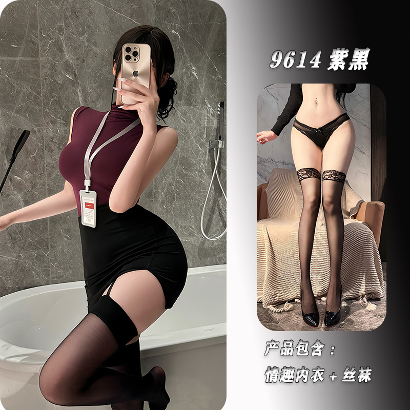紫黑+丝袜 / M（建议80-120斤）