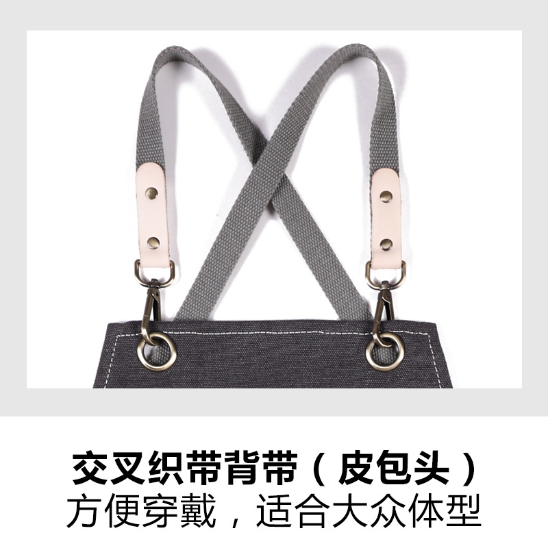 Delantal de logotipo personalizado floral leche té hornear trajes restaurante femenino engrosada lona del hotel cocina Barber Masculino