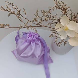 Customized Silks and Satins Satin Drawstring Flat Flap Pocket Pants Cosmetics Jewelry Imitation Silk Storage Bag Logo Size Wholesale