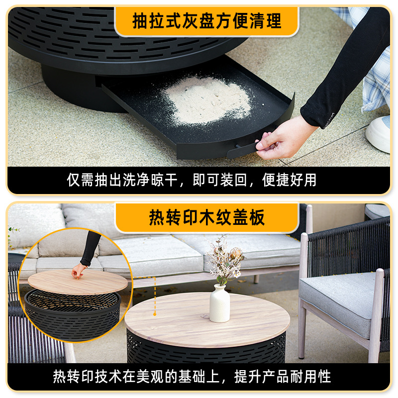 Artesano al aire libre horno Luolai horno de barbacoa de jardín horno de barbacoa de jardín quemador de fuego horno de campamento salvaje