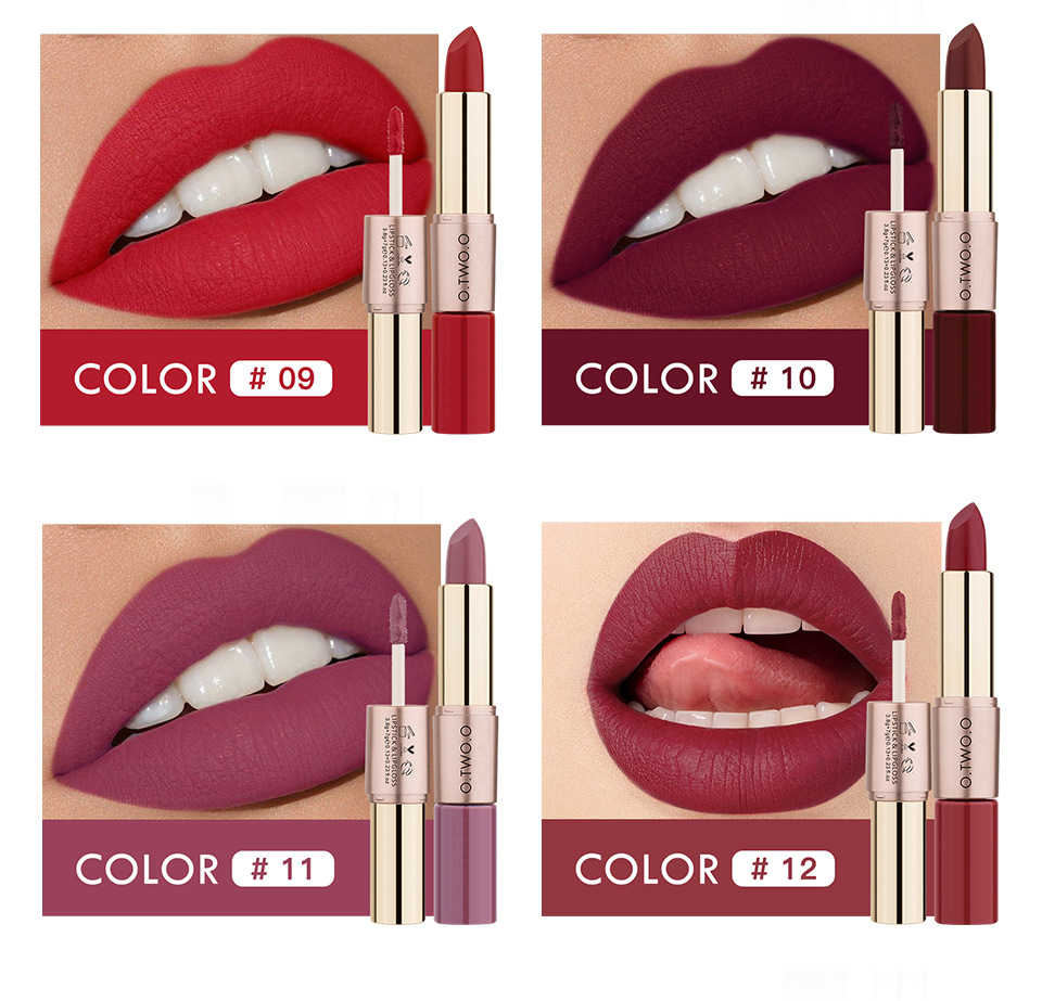 O.two.o rouge à lèvres velvet matte et gloss double embout_voghion.com