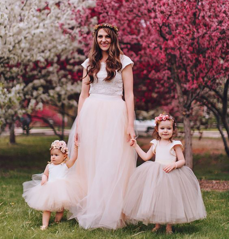 亚马逊爆款亲子女童网纱半身裙儿童多层舞蹈蓬蓬裙公主纱网裙子