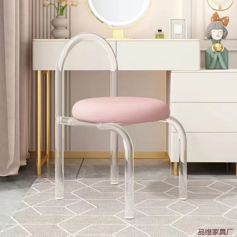 Nuevo tipo de silla de maquillaje de lujo ligero hogar dormitorio respaldo silla de almacenamiento silla de maquillaje