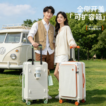 多功能侧开口行李箱大容量拉杆箱拉链密码箱男女旅行箱登机密码箱
