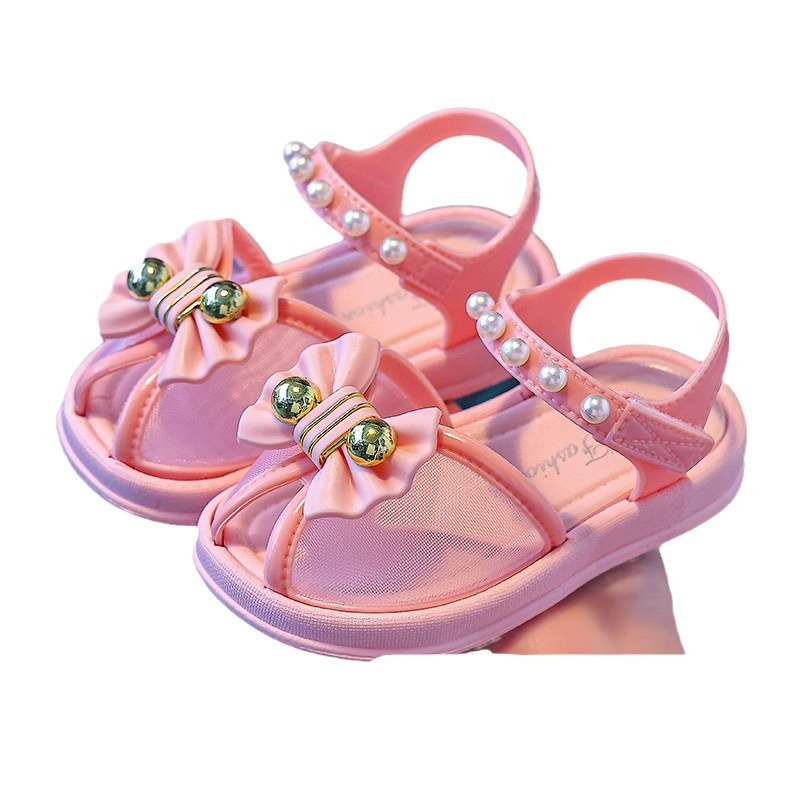 Niña Bowknot Princess Sandalias Verano 2024 Nuevos zapatos de playa para niños Niña Niña Baotou Sandalias Bebé
