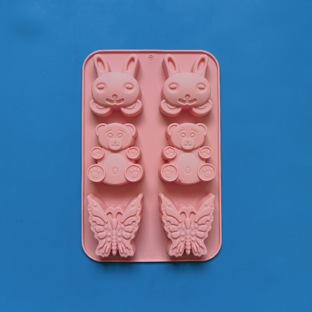 6 litros de oso mariposa molde de silicona pastel helado pudín molde de postre jabón utensilios de cocina