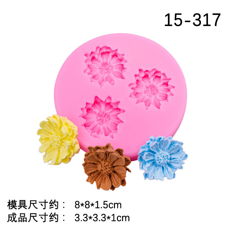 Fondant cake molde girasol Margarita suculenta chocolate molde de silicona pastel de hornear decoración herramienta en stock