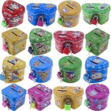 韩版时尚卡通儿童存钱罐厂家直销地摊热卖六一学生礼品铁皮储蓄罐