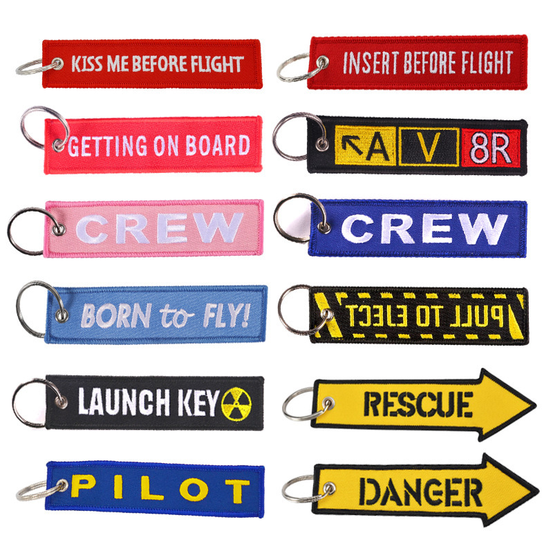 Aviation Embroidery Keychain Pilot Crew Commemorative Pendant Remove before Flight Creative Gift Aviation Embroidery Keychain Pilot Crew Commemorative Pendant Remove before Flight Creative Gift