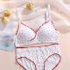 Sweet Love No Steel Ring Underwear for Students and High School Students Women's Small Chest Gather Comfortable Breathable Triangular Cup Bra