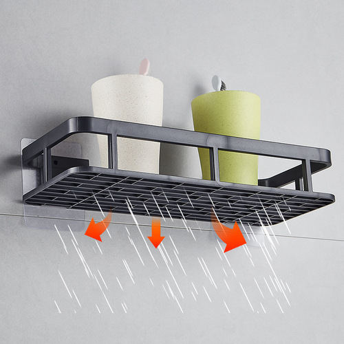 Hole-free bathroom shelf storage rack toilet bathroom rack restroom washstand wall-mounted organizer heavy-duty load-bearing