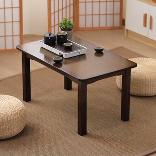 ♧ Bamboo Kang Table for Home Use, Solid Wood Tatami Small Coffee Table, Kang Dining Table, Bay Window Study Desk, Computer Low Table