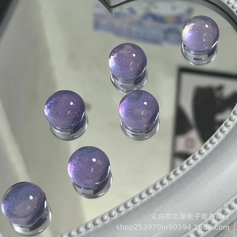 2023 new style imitation Opal purple semicircle card 14mmdiy handmade hole shoes buckle goo card decorative material