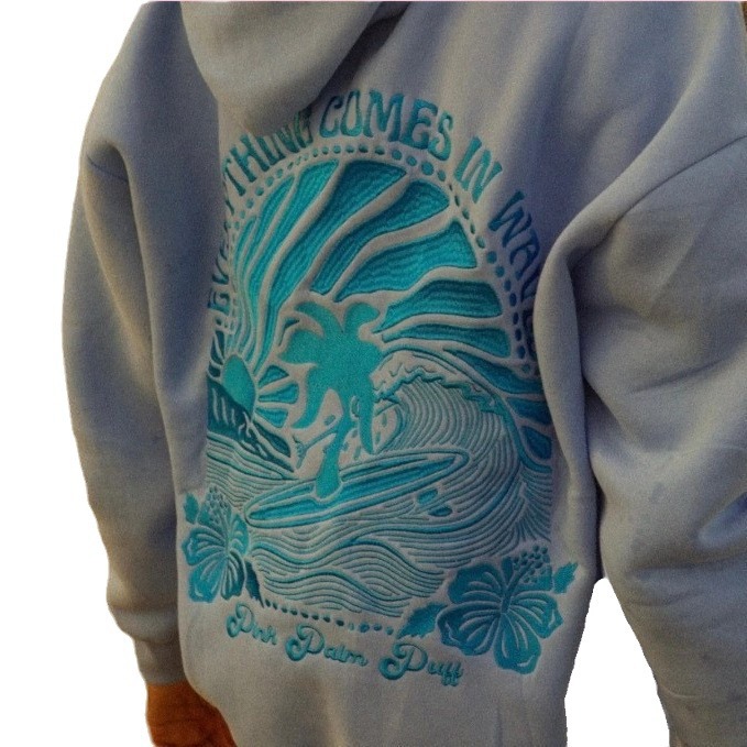 2024 New European Women's Dropped Shoulder Sleeve Thread Chasing Sunsets Brand Hoodie XS-5X_voghion.com