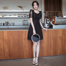 一手货源【佳人苑】品牌专柜撤柜！钉钻条纹网纱波点连衣裙女25夏