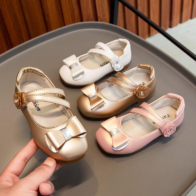 Square-Toe Girls' Leather Shoes Foreign Trade Children's Shoes 2025 New Small High-Heeled Princess Shoes for Older Children Single Shoe Dropshipping