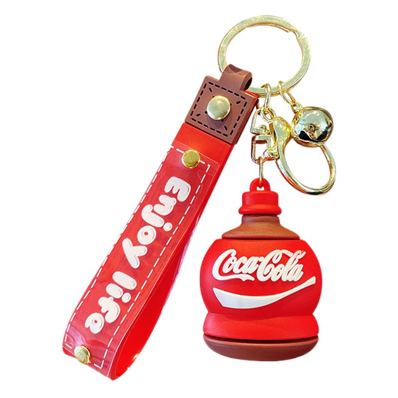 Llavero creativo y bonito con forma de botella de bebida, colgante para coche, pareja, bolso escolar, joyería, arcade, pequeño regalo, puesto callejero, venta al por mayor