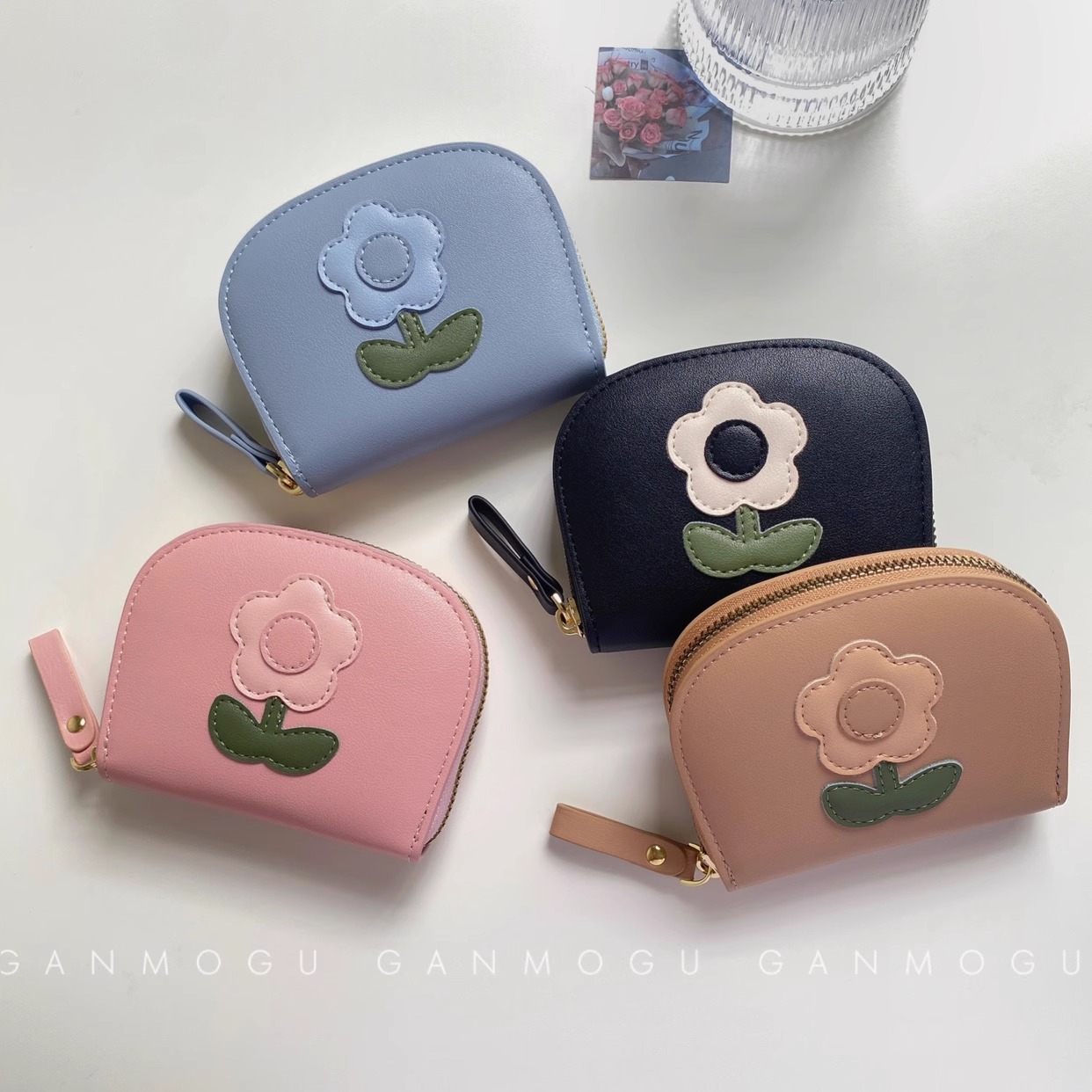 Tarjetero tipo acordeón con diseño de flores de estilo japonés, cartera para mujer, compacta, portátil, monedero, tarjetero con múltiples ranuras para tarjetas, tarjetero para tarjetas de autobús