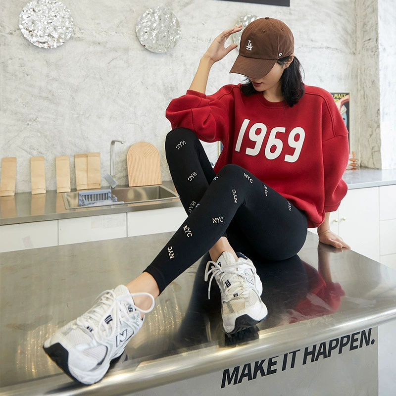 Весна и осень мега-толстые толстые леггинсы плюс размер толстые MM200 кг инкрустированные бриллианты девять очков брюки оптом